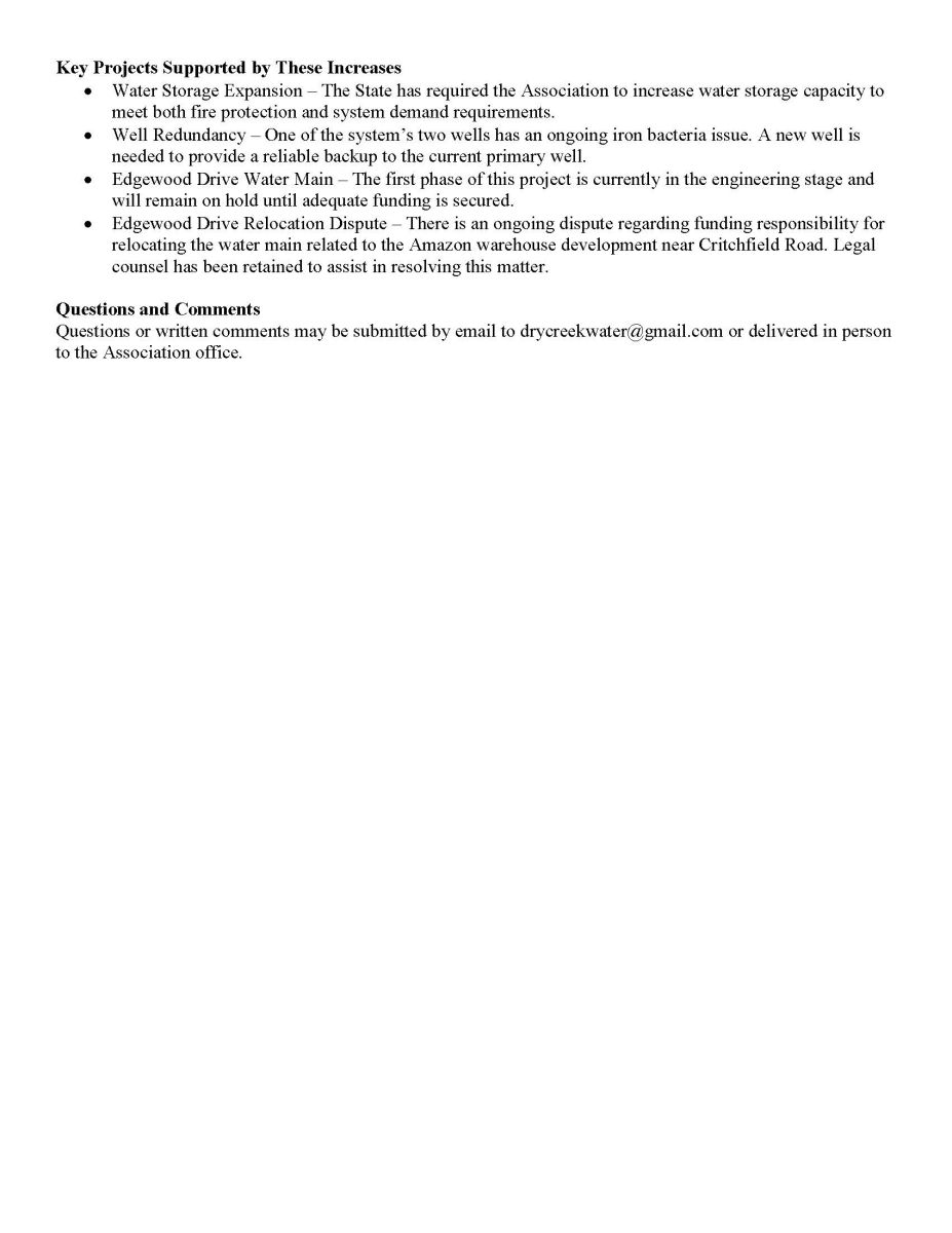 Proposed Water Rates